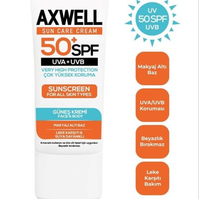 کرم ضد آفتاب و ضد لک Spf 50+ حجم 50 ml اکس‌ول AXWELL